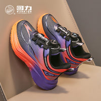 Ténis leves com sola para rapazes e raparigas, sapatos infantis Warrior outono novos, sapatos de botão na moda, sapatos de rede respiráveis, versáteis