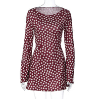 Moda feminina europeia e americana 2026 verão nova moda com estampado de bolinhas slim-fit estilo fresco vestido de manga comprida por grosso
