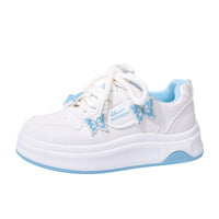 Sapatos desportivos borboleta com blocos de cor Warrior, sapatos casuais casuais casuais confortáveis com sola grossa e baixo, sapatos femininos na moda, versáteis e estéticos elevados