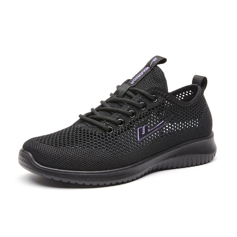 Os novos sapatos casuais simples e versáteis da Warrior, com blocos de cor em malha, sapatilhas desportivas para atividades ao ar livre de alto valor, sapatos femininos de decolte decotado desenhados