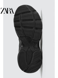 ZARA 2026 Primavera/Verão Novos Sapatos Masculinos: Design de Cadarço Duplo, Tênis de Corrida com Sola Grossa Irregular, 2392720 800