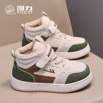 Ténis infantis Warrior com blocos de cor e bloco de cor, ténis desportivos infantis, novos sapatos casuais de moda de inverno para rapazes e raparigas