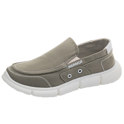 Sapatos de lona leves e confortáveis para pessoas de meia-idade e idosos, sapatos simples e respiráveis, sapatos preguiçosos, versáteis, fáceis de levar e de levar casuais de sola grossa