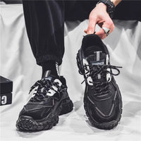 Sapatos masculinos populares famosos na internet, sapatilhas desportivas casuais versáteis de malha de verão, sapatilhas de sol grosso para pais e sapatilhas da moda