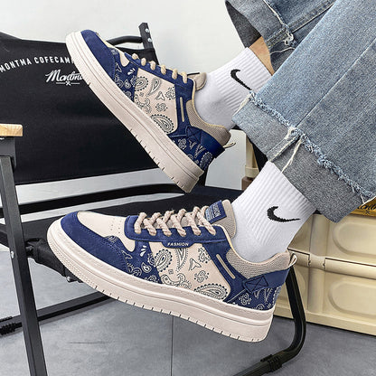 Transmissão em direto Sapatos de Homem 2024 Novos Sapatos de Flor de Caju, Sapatos Modernos de Masculino, Ténis Desportivos de Tela de Primavera De Topo Baixo e Versáteis da Moda