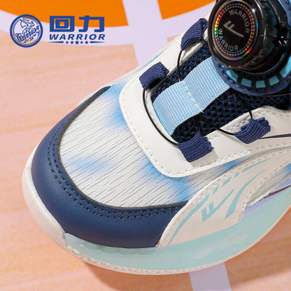 Sapatos infantis Warrior, ténis de basquetebol para rapazes dos 6 aos 12 anos, ténis de couro novos para o outono, sapatos de botão versáteis e modernos, confortáveis