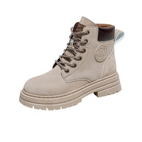Warrior, cor sólida, botas Martin simples de cano alto, casal neutro para casal, botas amarelas grandes e com atacadores, sapatos unissexo versáteis com atacadores