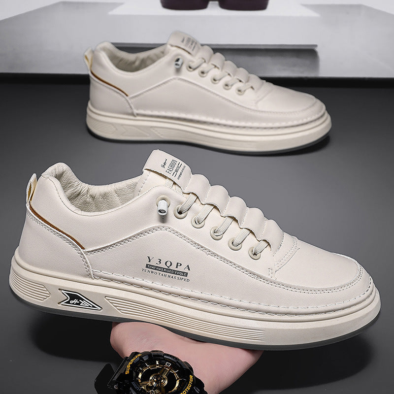 Sapatos de primavera para homem, novos sapatos brancos respiráveis, ténis desportivos casuais de um só pedal na moda, sapatos modernos