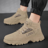 Botas Martin masculinas de primavera, calçado desportivo de cano alto e casual para homem, impermeáveis, antiderrapantes, de trabalho, de proteção para o trabalho, botas de caminhada para exterior