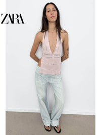 ZARA Coleção Verão 2026: Sandálias femininas com detalhes metálicos, modelo chinelo de dedo com bico redondo, código 3658710 800