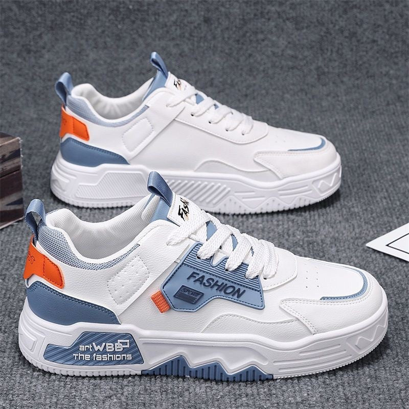 Sapatos brancos novos e respiráveis para o verão masculino, ténis versáteis e modernos de sola grossa, sapatos casuais, sapatos modernos