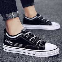 Novos sapatos de lona preta para homens na primavera, sapatos versáteis, respiráveis e modernos, sapatos casuais de snowboard ao estilo coreano para homens