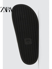 ZARA 2026 Primavera/Verão Sapatos Masculinos, Acabamento em Camurça, Bico Redondo, Sola Grossa, Tamancos de Couro, 2770620 512