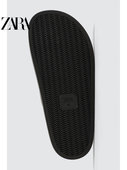 ZARA 2026 Primavera/Verão Sapatos Masculinos, Acabamento em Camurça, Bico Redondo, Sola Grossa, Tamancos de Couro, 2770620 512