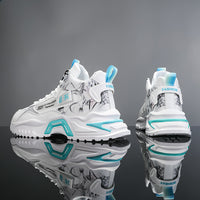 Sapatos Masculinos de Outono 2024 Novos Sapatos de Pai de Cano Alto, Tendência Juvenil Sapatilhas Casuais Casuais para Corrida Masculina, Sapatilhas Desportivas Versáteis