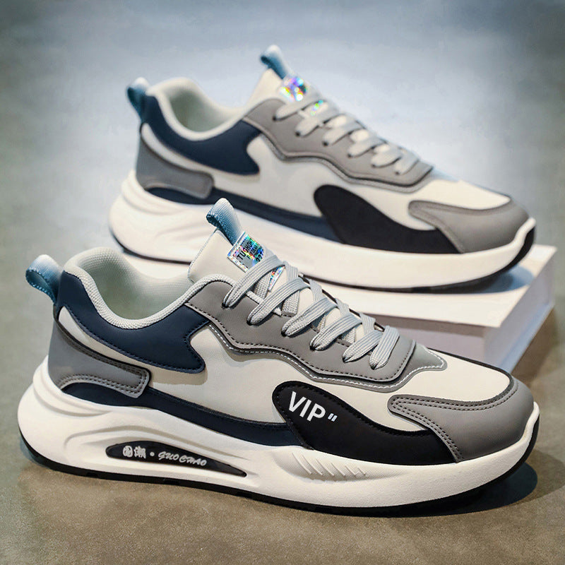 Sapatilhas Masculinas 2025 Outono Novos Sapatos Desportivos Casuais Calças Modernas, Versáteis Em Pele Respirável Moda Outdoor
