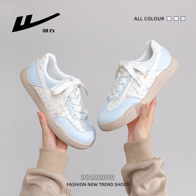 Warrior 2026 Novos sapatos confortáveis de camada única com blocos de cor baixos, design estético elevado, sapatos casuais, sapatos femininos de moda versáteis
