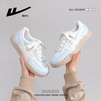 Warrior 2026 Novos sapatos confortáveis de camada única com blocos de cor baixos, design estético elevado, sapatos casuais, sapatos femininos de moda versáteis