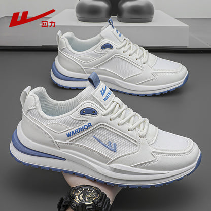 Sapatos masculinos Warrior, ténis estilo primavera/outono, novos sapatos de pai com sola grossa e blocos de cor em 2026, sapatos casuais de rede de homem respiráveis