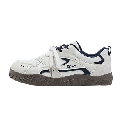 Guerreiros com blocos de cor versáteis e confortáveis para mulheres solteiros, sapatos casuais baixos e modernos, ténis de estilo universitário de alta aparência