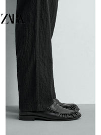 ZARA Coleção Primavera/Verão 2026 Sapatos Masculinos: Mocassins Casuais Simples com Aba e Bolso 2629720 800