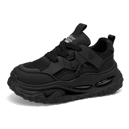 Sapatos de rede 2025 sapatos masculinos baixos com atacadores, malha respirável, sapatos de pai, desportos casuais masculinos na moda, modernos e versáteis