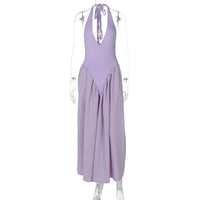 Vestido elegante e elegante para mulheres, vestido bestseller cross-fronteiriço da Amazon, de cor sólida, sexy com decote oco oco em V profundo