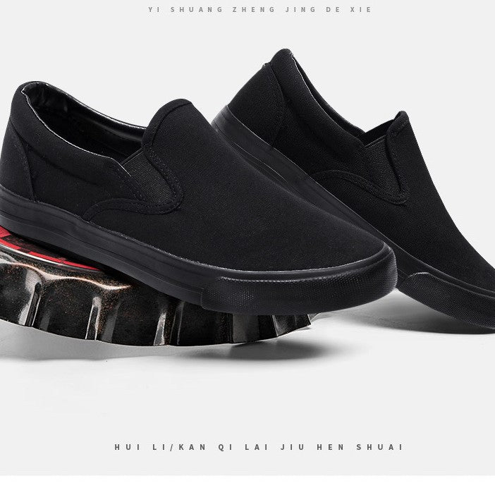 Sapatos minimalistas de tecido fáceis de gerir da Warrior para o outono, sapatos novos de uma perna, sapatos pretos de pai de meia-idade