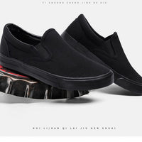 Sapatos minimalistas de tecido fáceis de gerir da Warrior para o outono, sapatos novos de uma perna, sapatos pretos de pai de meia-idade