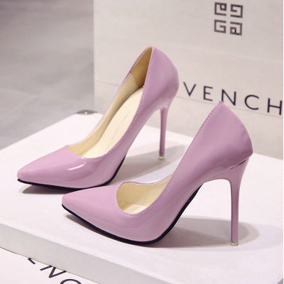 Saltos altos altos European Station Nude Stilet, sapatilhas de trabalho pretas com bico pontiagudo, sapatos plus size azuis em verniz feminino, sapatos vermelhos de casamento