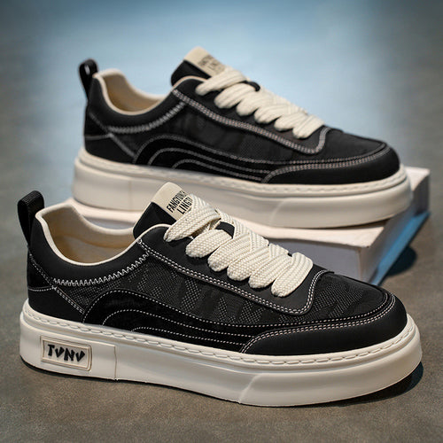 Sapatos de lona para homem, novos sapatos pretos de tecido preto respiráveis para o outono, sapatos de praia populares, sapatos desportivos casuais antiderrapantes para aumento de altura e na moda