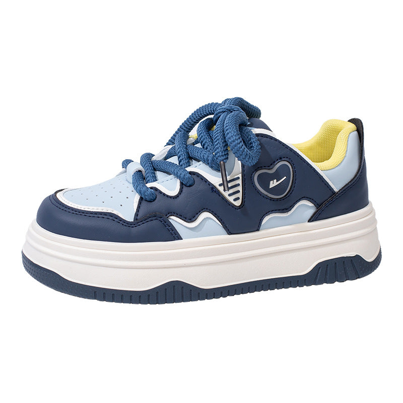 Sapatinas sapatinas versáteis para mulher com blocos de cor Warrior Dopamine, visual alto, design de ténis na moda, sapatos casuais de estilo preppy