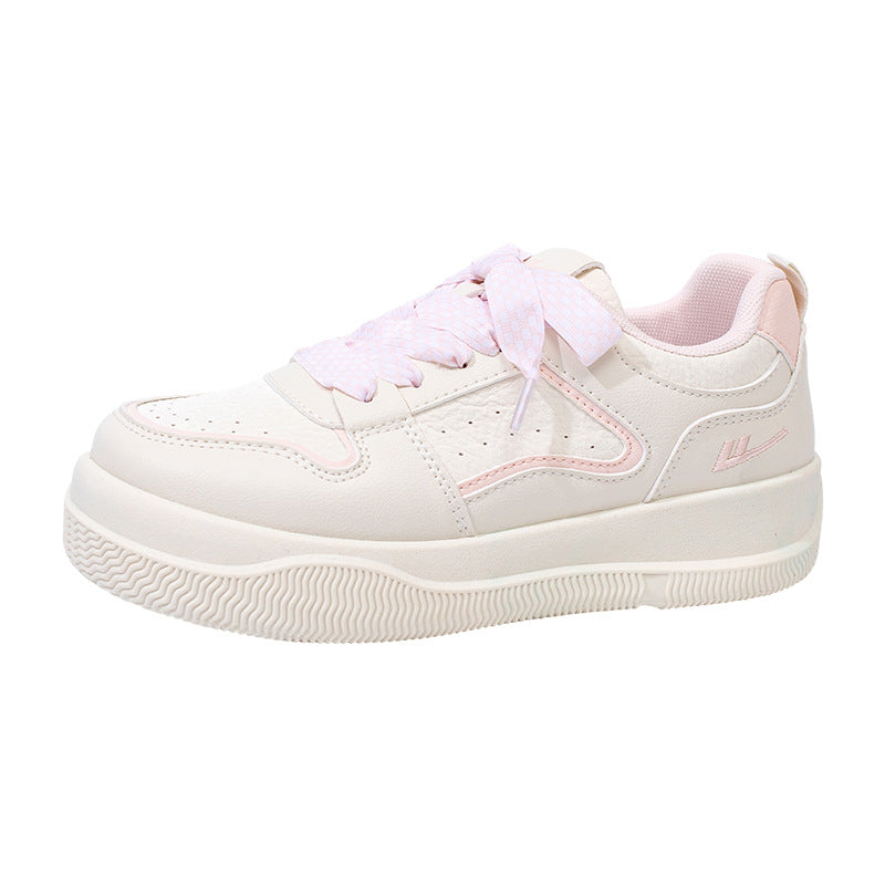 Sapatos plataforma versáteis e elegantes da Warrior, calçados femininos elegantes com blocos de cor, sapatos casuais confortáveis ao estilo coreano de alto valor estético