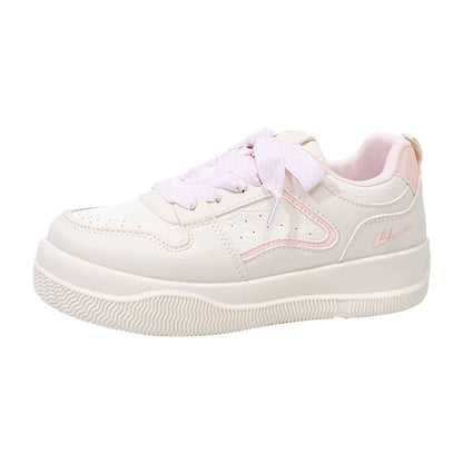 Sapatos plataforma versáteis e elegantes da Warrior, calçados femininos elegantes com blocos de cor, sapatos casuais confortáveis ao estilo coreano de alto valor estético