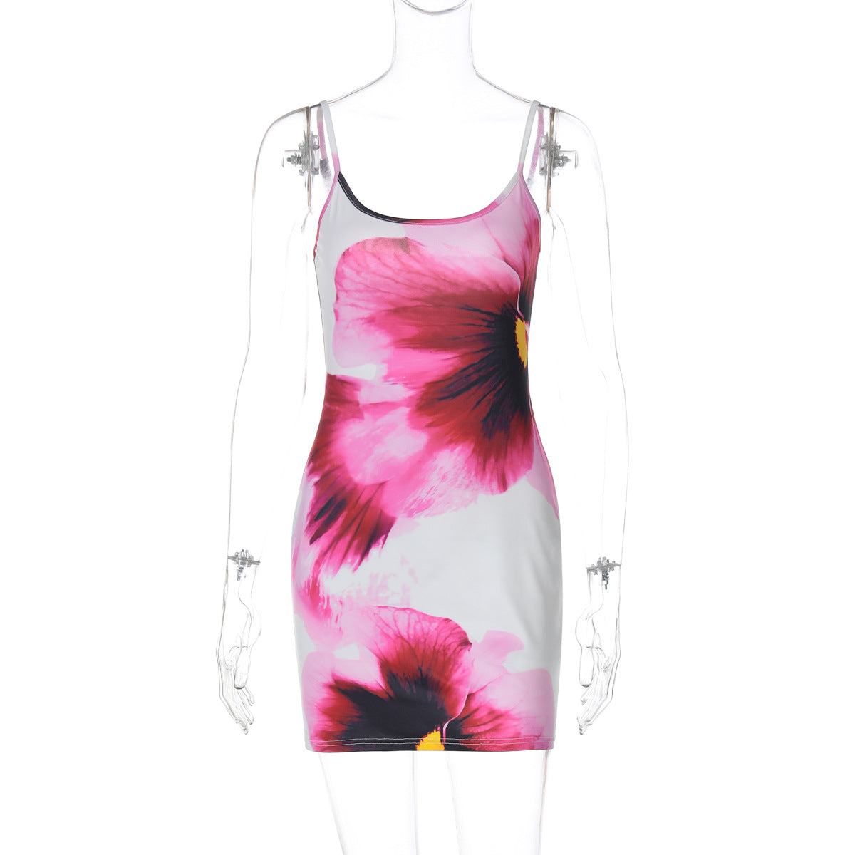 Vestido de slip de moda de verão para mulheres europeias e americanas, com blocos de cor, estilo street slim de decote em U, vestido slip de vendas transfronteiriças