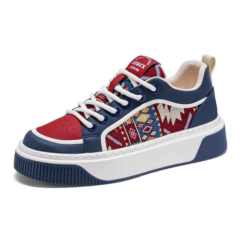 Sapatos de Homem 2025 Primavera Novos Sapatos Casuais Casuais da Moda Calçados de Madeira Masculinos Respiráveis, Com Sola Grossa, Confortáveis, Desporto Modernos Versáteis Modernos