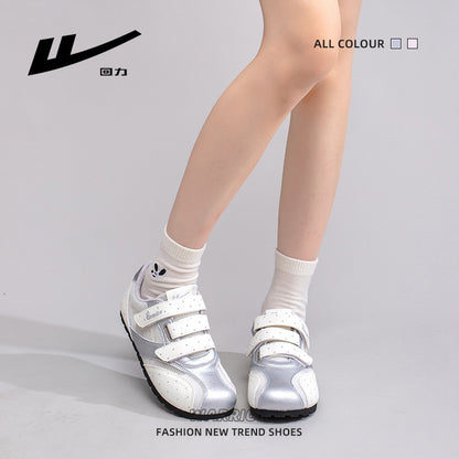 Sapatos de treino moral confortáveis e energéticos da Warrior Warrior, sapatos de malha simples versáteis, modernos e respiráveis, sapatos femininos de velcro de alto valor