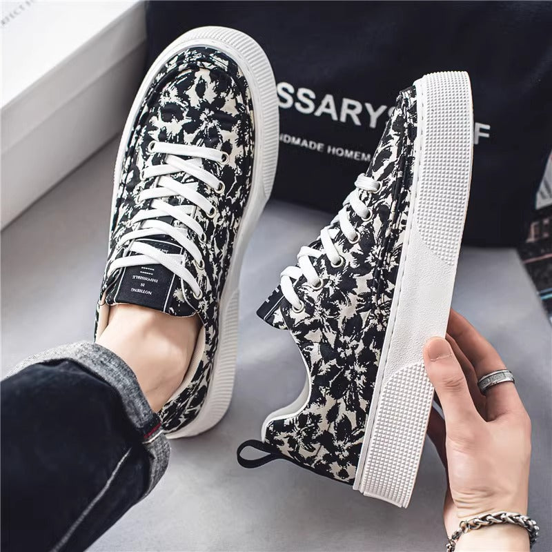 Sapatos de lona para homem, sapatos de madeira finos, flexíveis, flexíveis, respiráveis e casuais de sola grossa, sapatos desportivos masculinos de tecido de nicho, sapatos modernos
