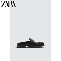 ZARA 2026 Primavera/Verão Novos Sapatos Masculinos Mocassins Pretos Simples de Bico Quadrado e Calcanhar Aberto 2619720 800