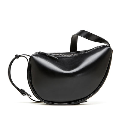 Malas femininas 2026 nova mala de mulher em pele genuína, bolsa para bolinhos, mala preguiçosa em forma de lua crescente, mala cruzada de ombro simples de grande capacidade