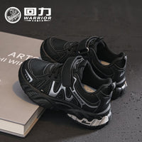 Sapatilhas desportivas pretas para rapazes, sapatilhas casuais cor-de-rosa cor-de-rosa em pele de outono, sapatos infantis guerreiro, sapatos para estudantes para idades dos 6 aos 12 anos