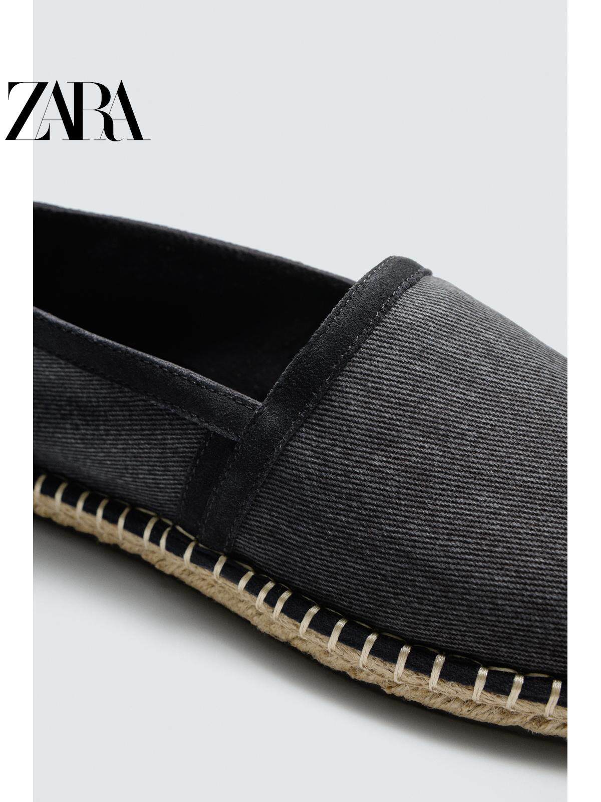 ZARA 2026 Primavera/Verão Sapatos Masculinos com Acabamento em Camurça e Sola de Linho, 2711720 400