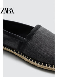 ZARA 2026 Primavera/Verão Sapatos Masculinos com Acabamento em Camurça e Sola de Linho, 2711720 400