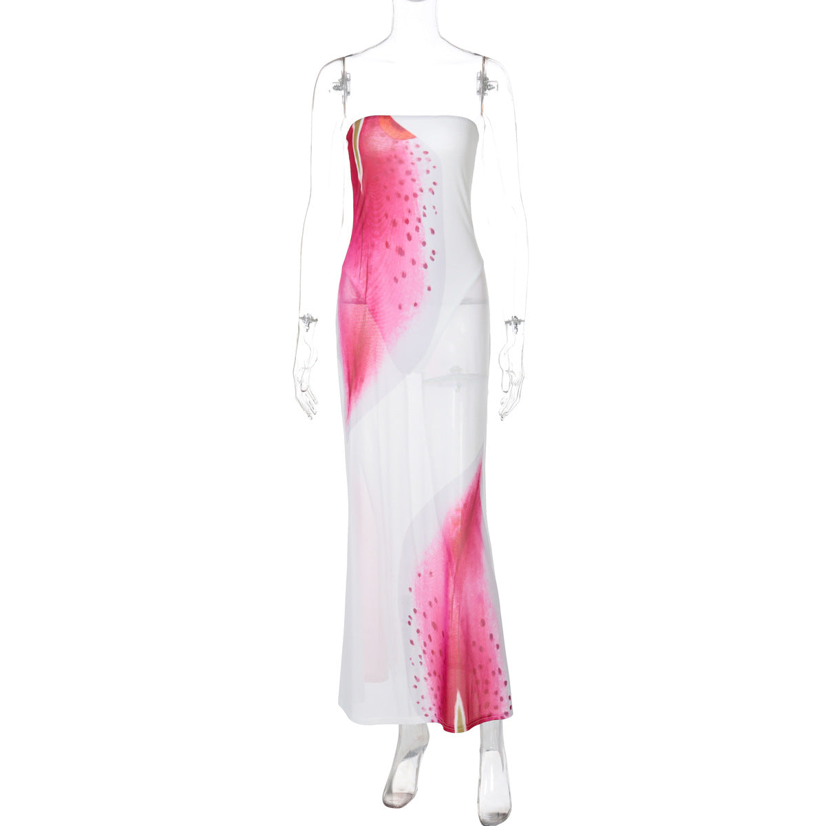 2026 Novo vestido feminino feminino europeu e americano de verão com estampado floral na Amazon, estampado com alças e malha fina