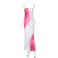 2026 Novo vestido feminino feminino europeu e americano de verão com estampado floral na Amazon, estampado com alças e malha fina