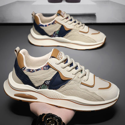 Novos Sapatos Casuais Desportivos com Sola Macia e Sola Moderna para Homens Verão 2025, Sapatos de Pai para Homens com Sola Grossa e Aumento de Altura