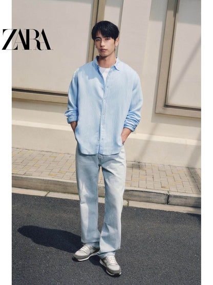 ZARA Coleção Primavera/Verão 2026 - Novos Sapatos Masculinos: Tênis Leves de Camurça com Cadarço - 2390720 802