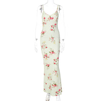 Europa e América 2026, vestido comprido de decote em U estampado de nova moda, vestido de camisola feminina ajustado e à venda, por grosso para mulheres