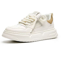 Sapatos masculinos 2025 novos sapatos casuais respiráveis de primavera desportivos, ténis modernos, sapatos de prancha de alta gama, ténis brancos versáteis de sola grossa e versáteis
