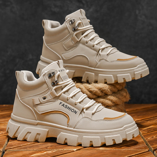 Martin Boots Home's Outono, Nova Bota de Caminhada Moderna, antiderrapantes, resistentes ao desgaste, com sola grossa e aumento de altura, Botas de Trabalho Masculinas